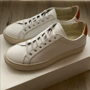 Common Projects White & Tan Achilles Sheaker Sz 35